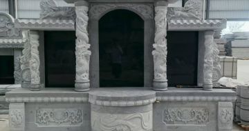 荆州 芝麻灰高档墓碑，土墓，可定制