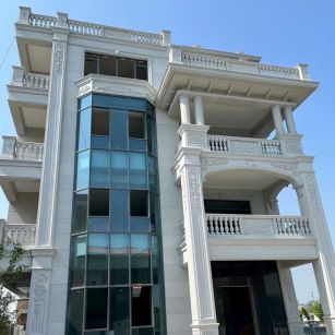 荆州 芝麻白花岗岩别墅外墙干挂效果展示