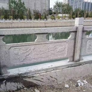 荆州 芙蓉白大花桥梁、河道，石材栏杆、围栏、护栏