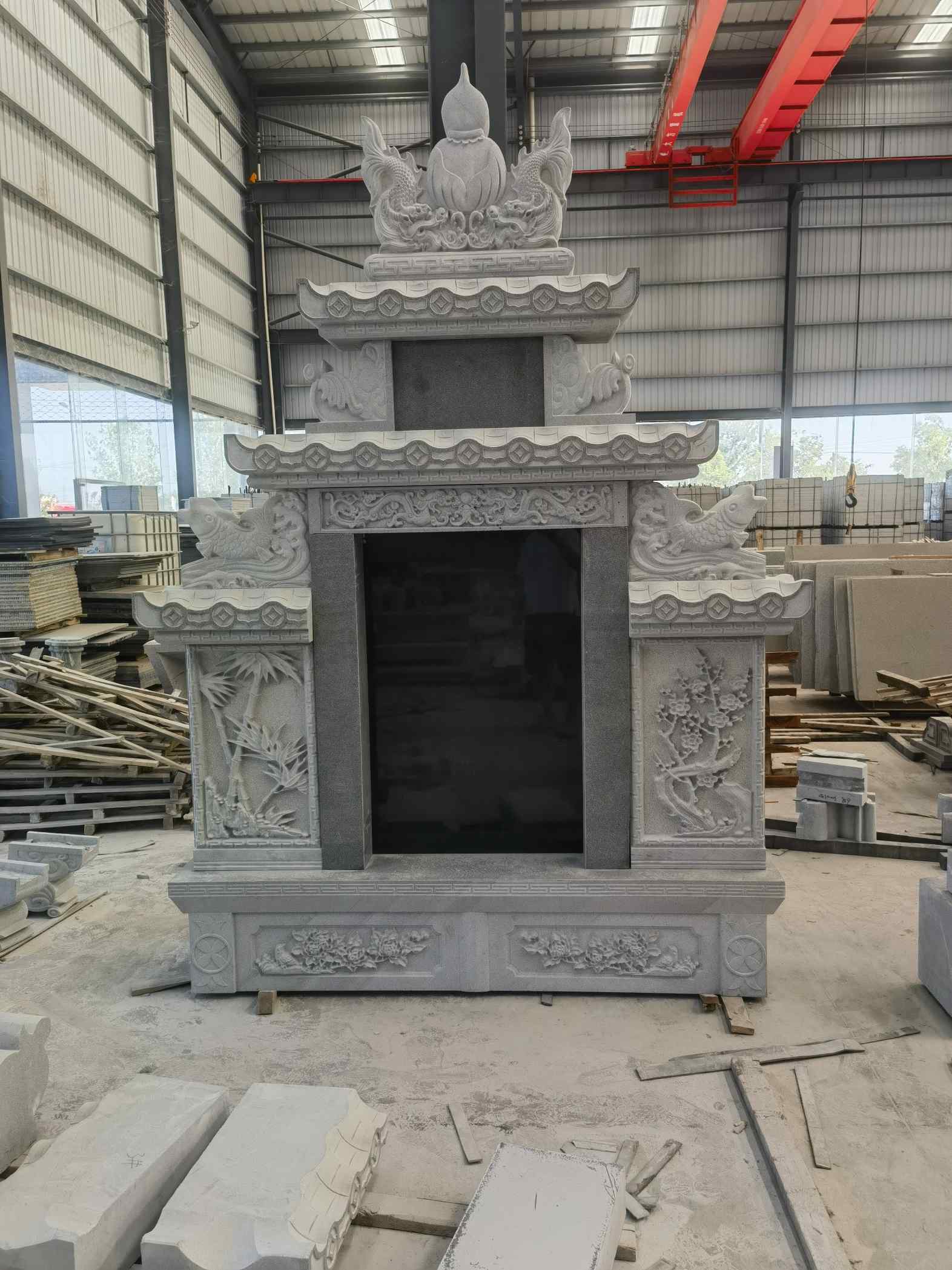 荆州 芝麻灰高档墓碑、土墓，一套也支持定做