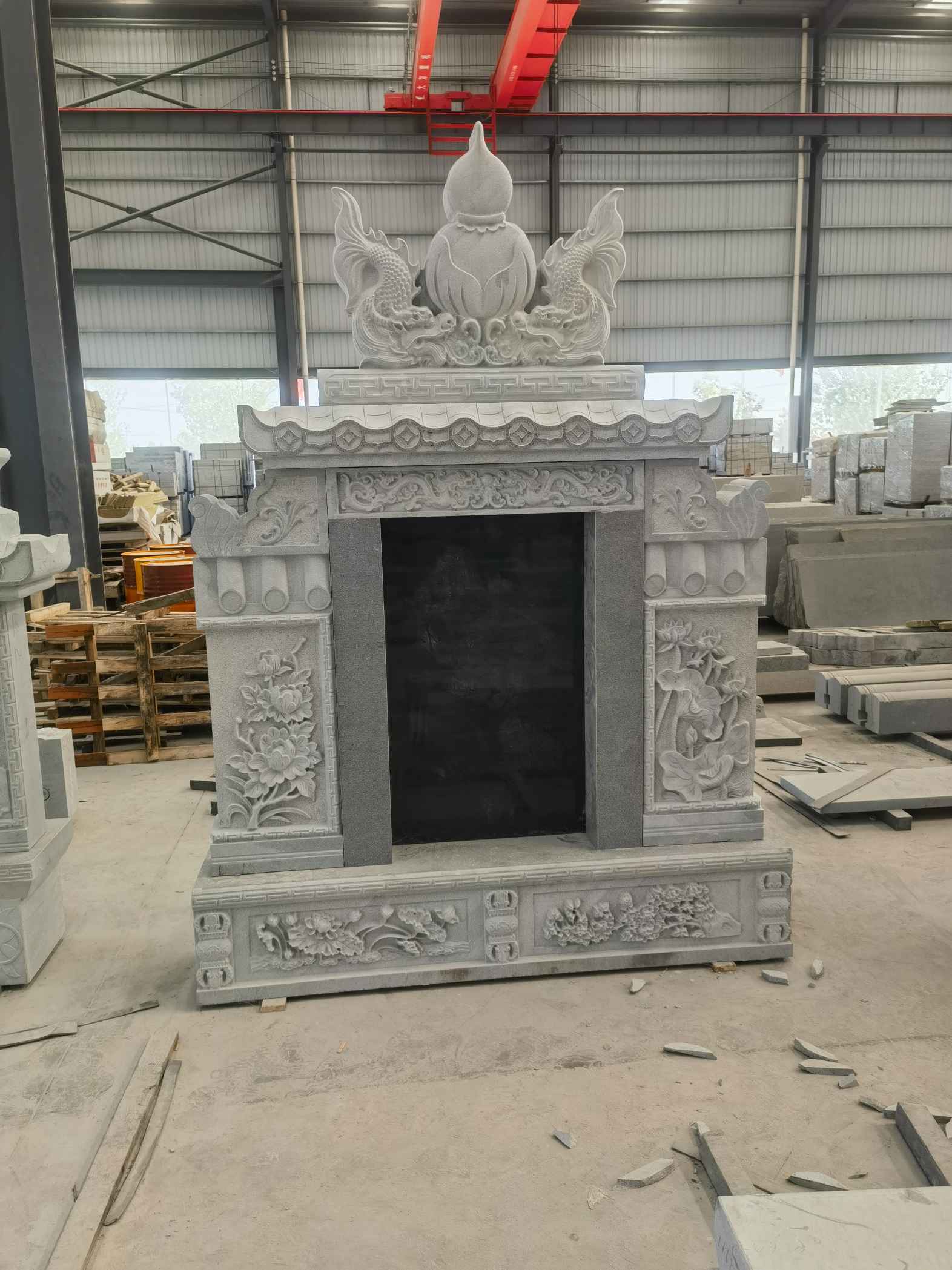 荆州 芝麻灰高档墓碑、土墓，一套也支持定做