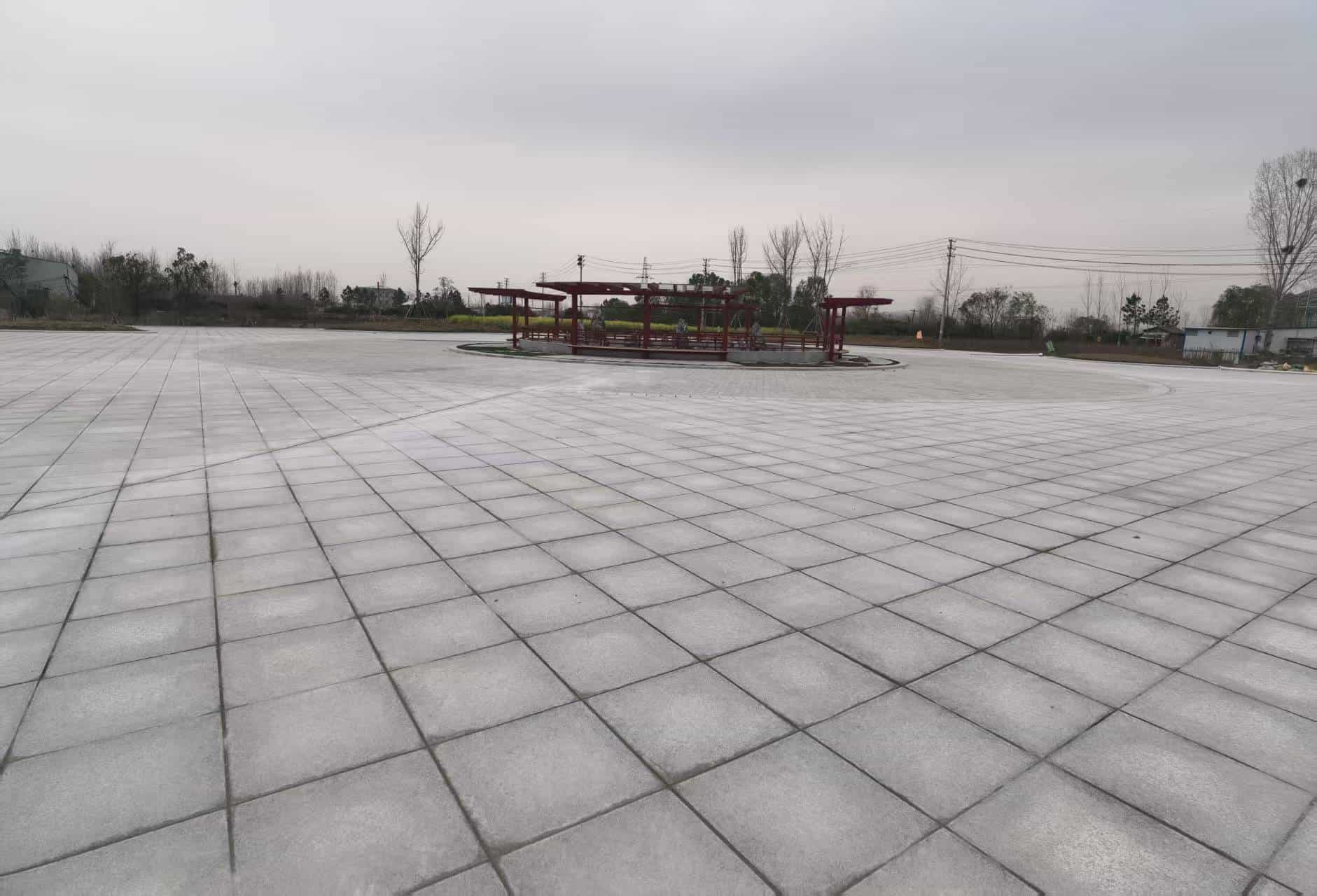 荆州 芝麻白火烧面-公园广场地铺效果