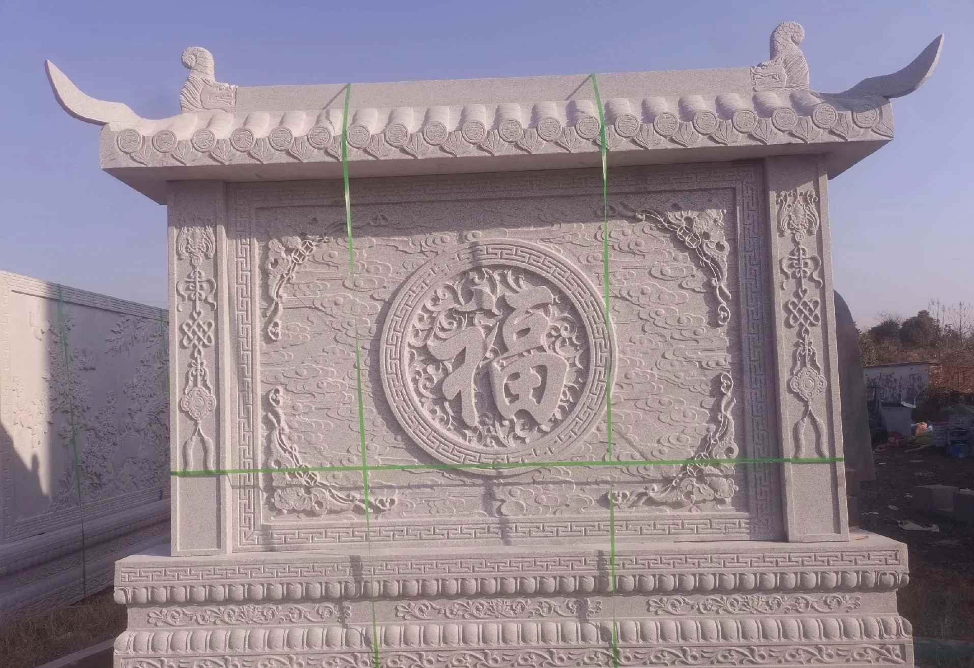 荆州 芝麻白花岗岩屏风，照壁，影壁