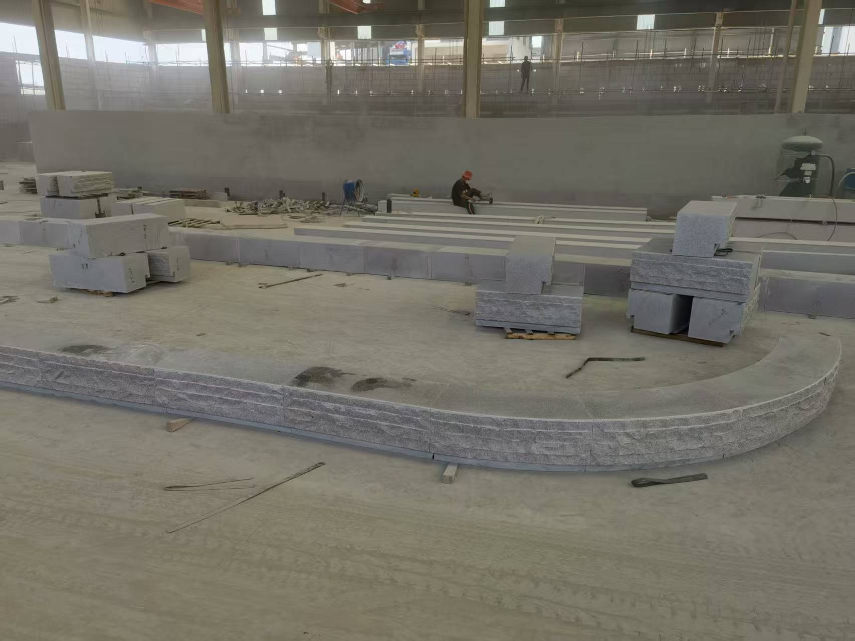 荆州 芝麻白整石坐凳（光面+自然面）