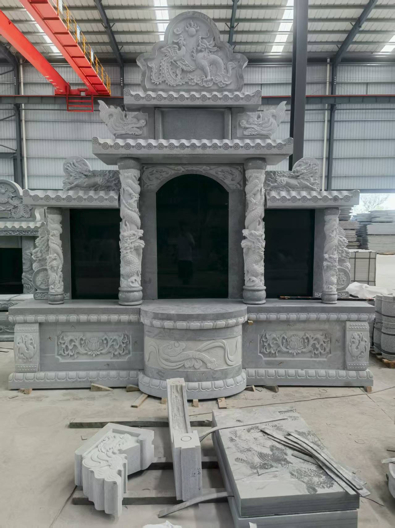 荆州 芝麻灰高档墓碑，土墓，可定制