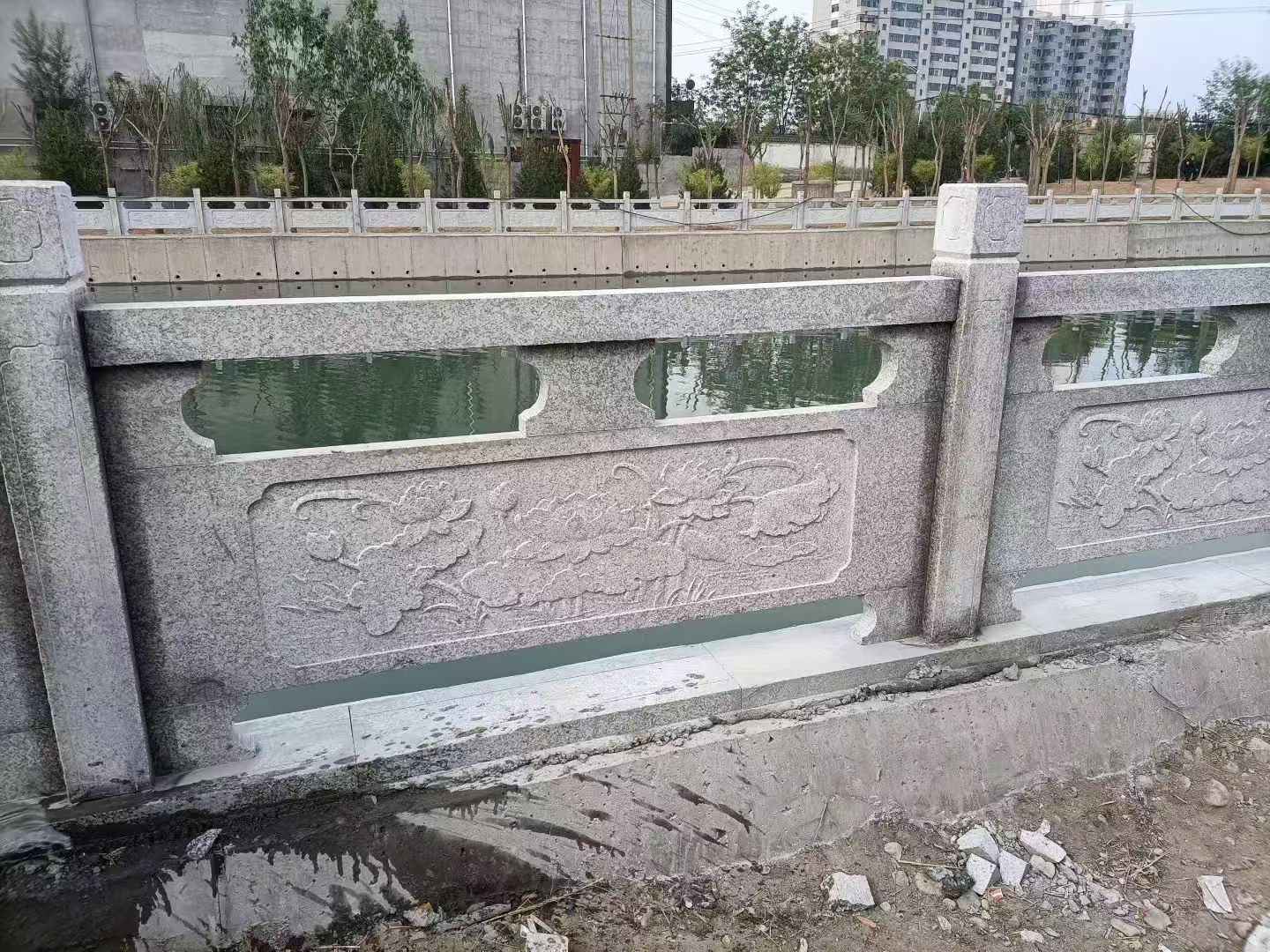 荆州 芙蓉白大花桥梁、河道，石材栏杆、围栏、护栏