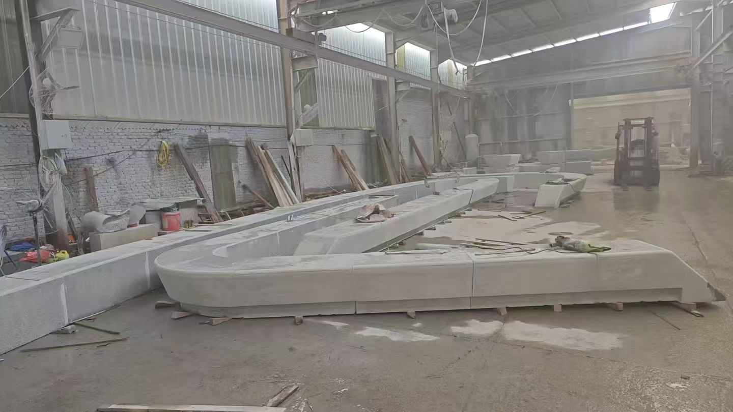 荆州 花岗岩整石坐凳拼装